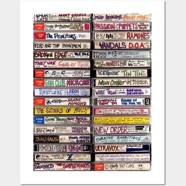 80s Rock Band Music Cassette Tapes Wall Art by HipHopTees